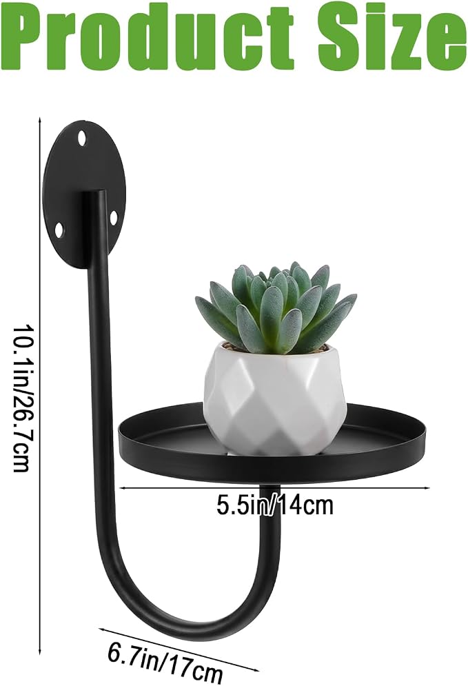 3 Pcs Wall Planters for Indoor Plants, Wall Mounted Plant Holder, Metal Plant Floating Decor Shelves, Space Saving, Walls Hanging Decor for Bedroom, Living Room, Kitchen, Office, Bathroom