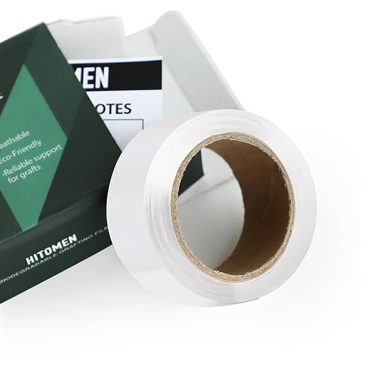HITOMEN Biodegradable Grafting Film for Plants, Stretchable Garden Grafting Tape Self-Sealing Plants Repair Budding Tape for Floral Fruit Tree Nursery Self-Grafting Tape 1 inch x 32 ft