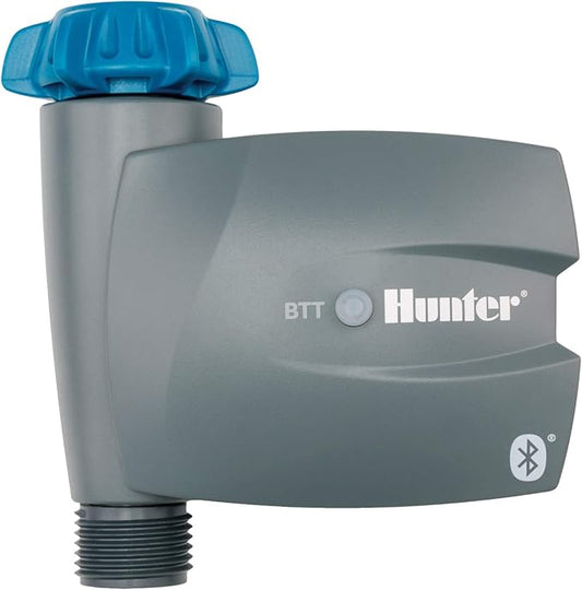 Hunter BTT Bluetooth Hose Timer, Smart Water Timer for Outdoor Faucet, App Controlled Irrigation for Lawn and Garden, Single-Zone Tap Time, Programmable, Battery Operated