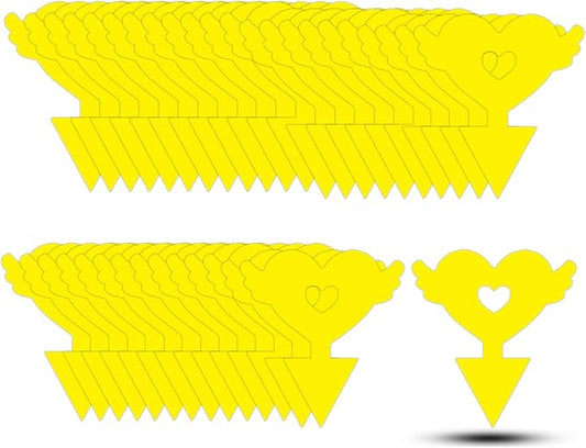 36PCS Fruit Fly Sticky Traps Fungus Gnat Traps Insect Trap for Plants Kitchen Indoor Outdoor White Flies Mosquitos Fungus Gnats Flying Insects Houseplant Gifts (Love Shape)