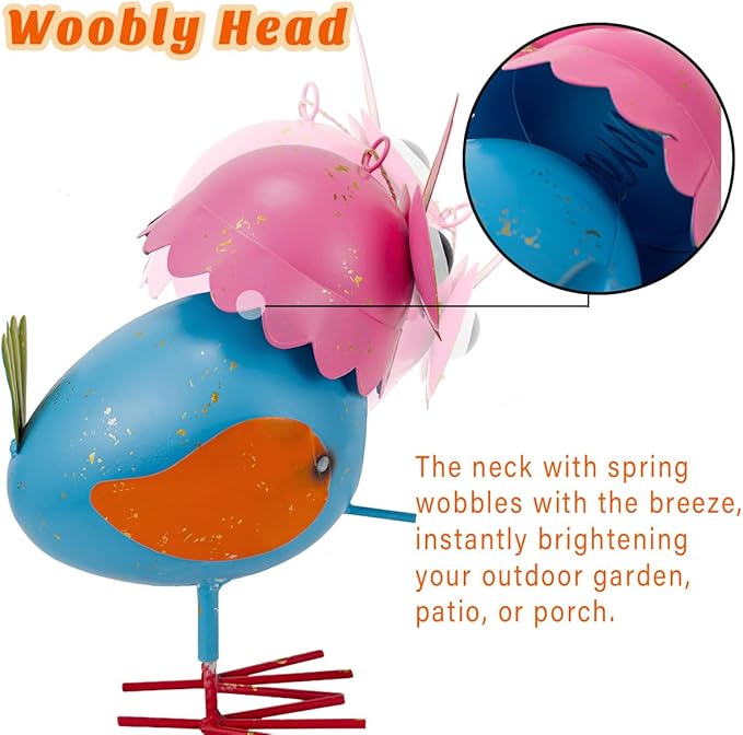 Metal Owl Garden Statues Yard Art Animal Figurines Hanging Birdhouse Outdoor Decor Lawn Ornaments Decorative Bird House for Outside
