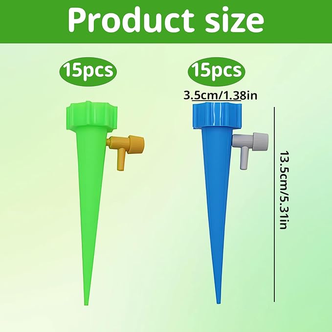 30PCS Self-Watering Stakes, Durable Plastic Water Spikes for Outdoor Plants, Convenient Vacation Plant Care Solution