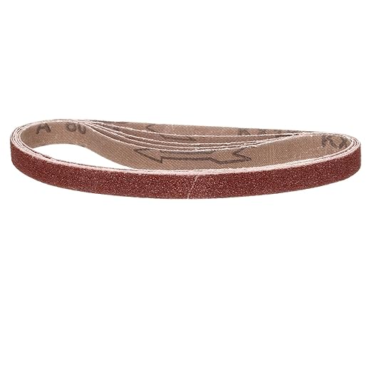 3/8 x 21 Inch Sanding Belt, 5 Pcs 80 Grit Knife Sharpener Belts Work Sharpening for Belt Sander Knife Carving Tool Metal Working
