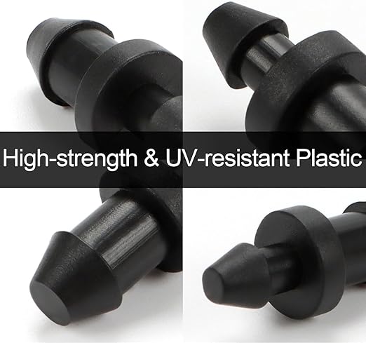 150 Pack Drip Irrigation Fittings Kit for 1/4" Tubing, Drip Line Barbed Connectors for 1/4 Inch Drip Irrigation Tubing Includes 60 Couplings 50Tees 20 Elbows 20 Plugs