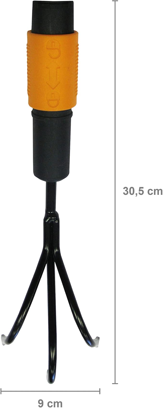 Fiskars QuikFit Cultivator Angled, Small Rake, Tool Head, Width: 5.5 cm, Black/Orange, 1000683