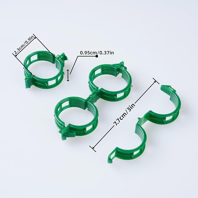 CIQIYO® 200 Pcs Plant Support Clips,Plastic Clips for Securing Plants,Tomato Vine Clips,Plant Fixing Clips,Garden Clips for Climbing Plants,Grape and Vine Vegetables (200, Green)