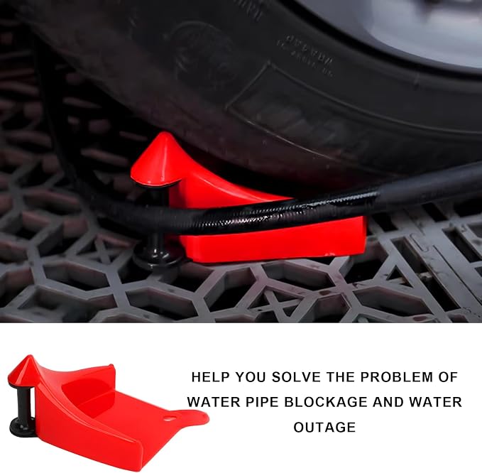4 PCS Car Hose Guide, Tire Hose Roller Preventing Stucking and Snagging Under The Wheels, Plastic Detailing Tyre Hose Guide Vehicle Washing Tool for Cars Trucks SUVs (Red)