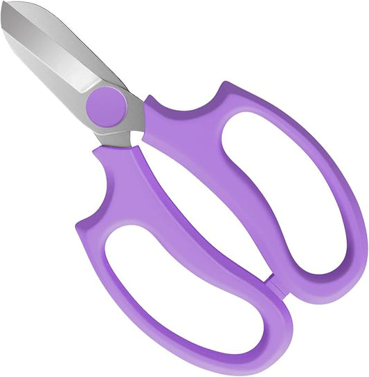 Housolution Flower Scissors, Strong Floral Shears, Premium Steel Garden Pruning Shears Floral Fruits Leaf Scissors Hand Pruner Snip Trimming Tool for Gardening Flower Arrangement, Purple