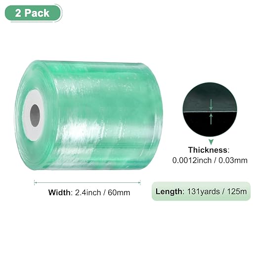 M METERXITY 2-Pack Grafting Tape, 131yards x 2.4"(L x W) Tree Grafting Tape Per Pack, Plant Repair, Stretchable Floristry Film for Tree/Fruit/Poly Budding