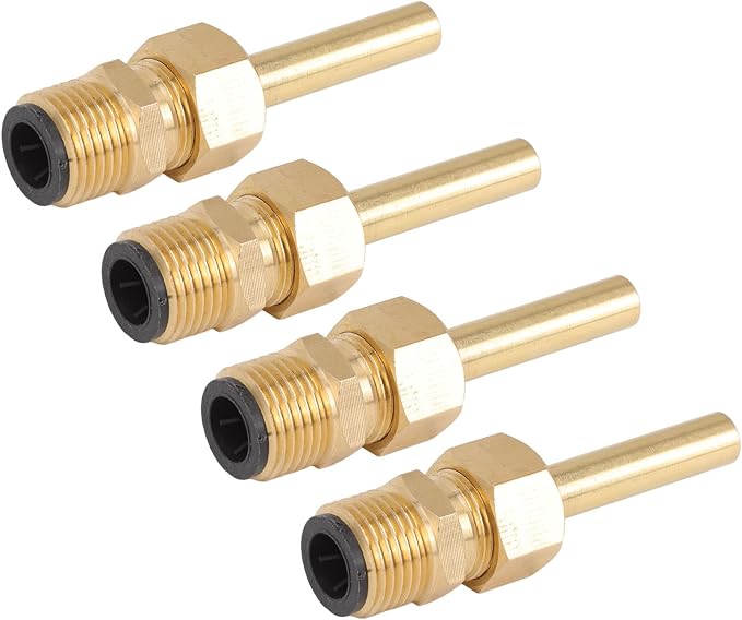 4 PCS Large Hexagonal Fountain Nozzles, Copper Direct Jet Waterscape Nozzle with Male Thread Adapter for Garden Pond Amusement Parks Museum (G1/2)