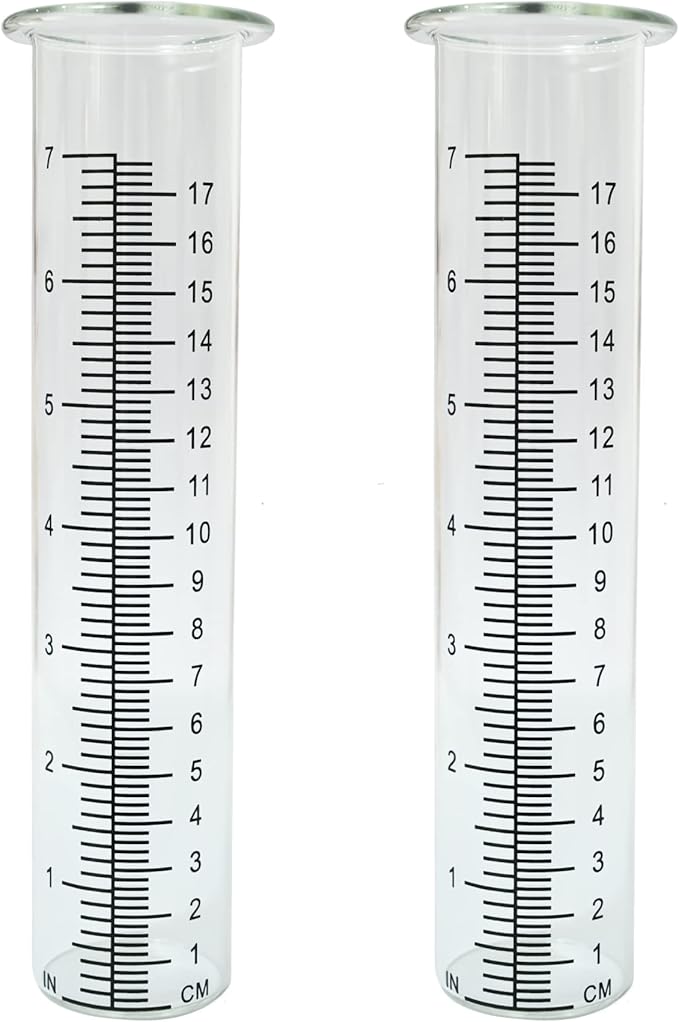 7" Plastic Rain Gauge Replacement Tube, 8.25 x 2.25 x 1.75 inches Cold Resistance Crack Resistance for Outdoor Garden Yard Home, 2PCS