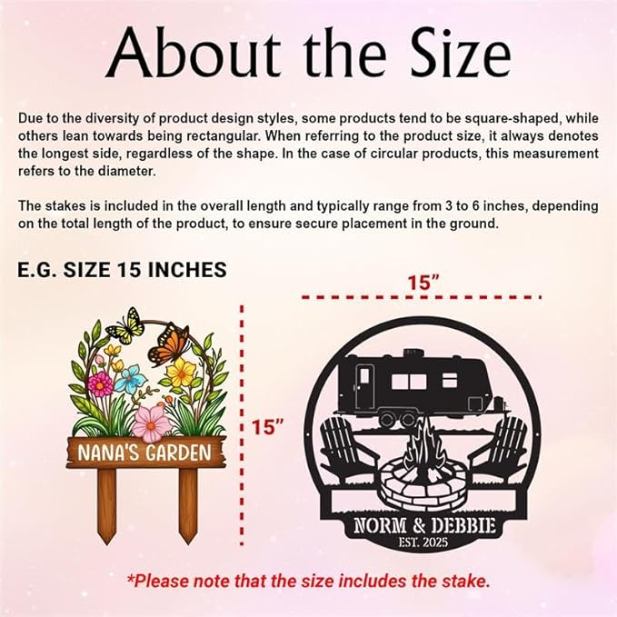 Personalized Metal Yard Sign for Mother's Day, Butterfly & Flower Design, Gift for Garden Lovers, Metal Sign, Garden Decor, Christmas Decoration