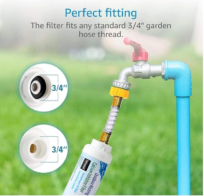 H&G lifestyles Misting System Calcium Inhibitor Filter for Patio Misters Inline Water Filter Effectively Reduce Hard Water Spots, Soften Water, Upgraded Formula