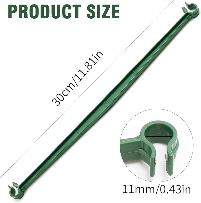 100PCS Stake Arms for Tomato Cage, 11.8 Inches Expandable Trellis Connectors, Tomato Stake Supports, 11mm Bayonet Diameter Plant Stakes for Climbing Plants, Tomatoes Stakes, Vegetables
