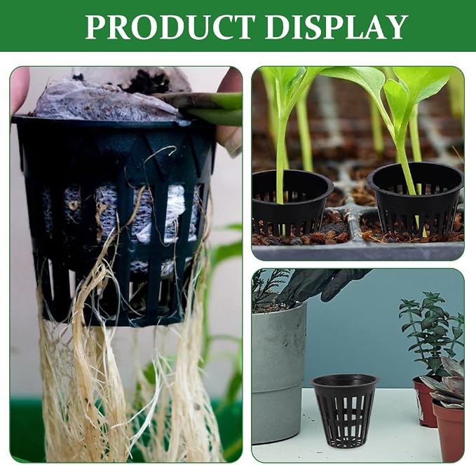 Toddmomy Hydroponic Grow Baskets 5-Pack 2.16X1.96X1.18In Slotted Mesh Net Cups for Seed Starting Root Aeration Indoor Outdoor Hydroponics Aquaponics Vegetable Orchid Plant Containers