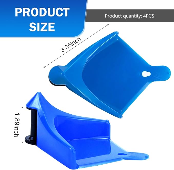 4 PCS Car Hose Guide, Plastic Car Tires Hose Guides Roller for Cars Washing, Anti-winding Car Wheel Rolling System Tool, Washing Detailing Accessories for Cars Motorcycle Truck (Blue)
