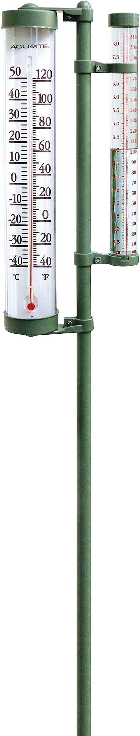 AcuRite 02345 8-Inch Rain Gauge & Thermometer Swivel Combination