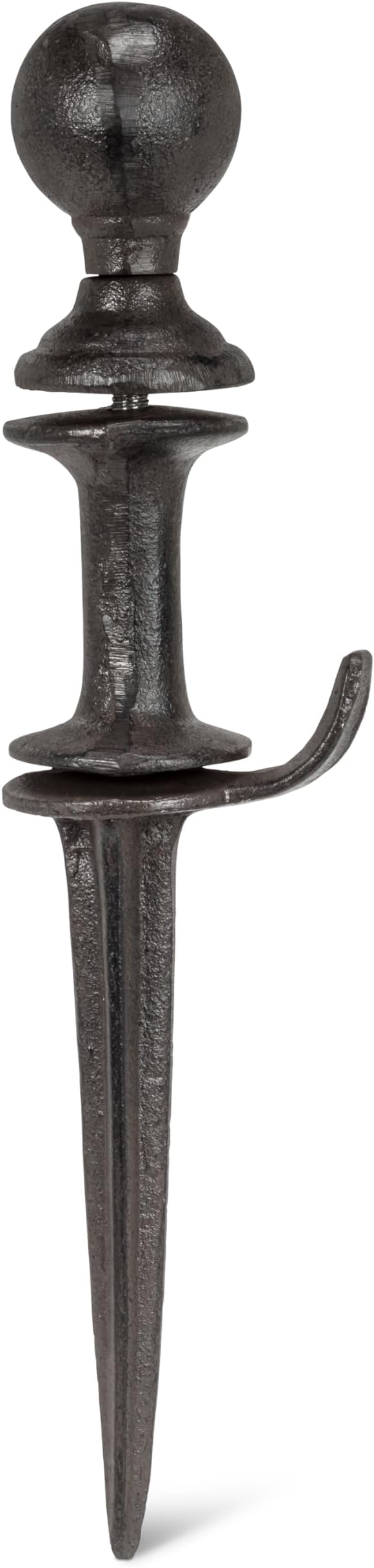 Abbott Collection Hose Guide Stake with Ball - Cast Iron, Black (11.5" H)
