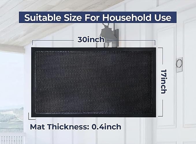 Muddy Mat® Meshy Mat™ Door Mat Heavy-Duty Quick-Dry Floor Mat, Sand & Dirt Trapper for Indoor & Outdoor, Ideal for Entrance, Mudrooms,Patios & Garages,Low-Profile,Non-Slip,Washable– Black 17"x30"x0.4"