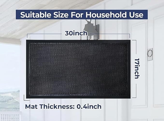 Muddy Mat® Meshy Mat™ Door Mat Heavy-Duty Quick-Dry Floor Mat, Sand & Dirt Trapper for Indoor & Outdoor, Ideal for Entrance, Mudrooms,Patios & Garages,Low-Profile,Non-Slip,Washable– Black 48"x72"x0.4"