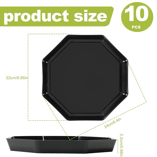 10 Pack Octagonal Stepping Stone, Reusable Heavy Duty Plastic Concrete, DIY Garden Path Walkway Patio Yard Lawn Decor Cement Molding (10, 10 in)