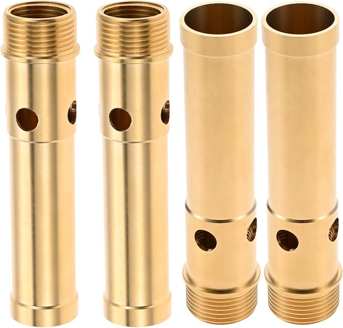 4 PCS Brass Bubbling Fountain Nozzle G1/2 Female & G3/4 Male Thread, Sparkling Water Spray Head for Ponds, Gardens, Fountains Bring Beautiful 0.6-1FT Columnar Water Cluster Shape Visual Effect