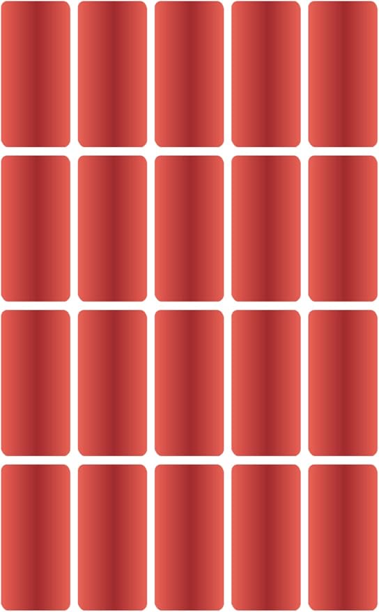 Royal Green Rectangular Color Labels 1.57inch x 0.75 inch - Rectangle Color Coding Stickers in (40mm x 19mm) - Small Write on Labels - 2000 Pack in Metallic Red