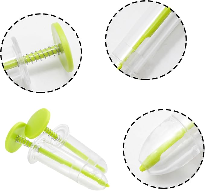2PCS Mini Sowing Seed Dispenser, Small Seed Spreader Handheld, Mini Garden Spreader for Grass, Spinach, Carrot and Lettuce Seeds (Green)