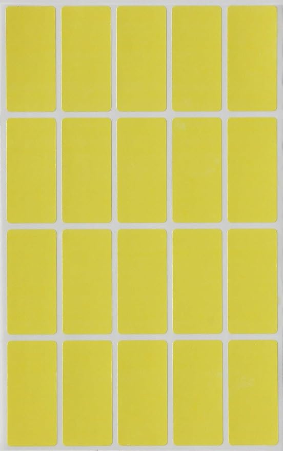 Royal Green Color Code Labels Rectangular 1.57 inch x 0.75 inch Yellow Stickers Rectangular Labels (40mm x 19mm) - 1000 Pack