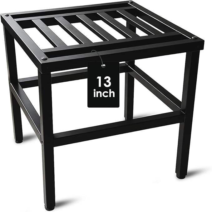 Plant Stand Indoor Outdoor,13 Inch Metal Plant Stands Riser,Heavy Duty Wrought Iron Pedestal Holders for Large Flower Pot,Outside Rust-Proof Black Flower Display Shelf for Patio,1-Pack