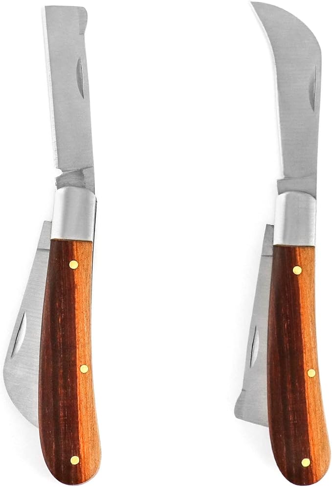 QWORK Gardening Grafting Cutter, Manual Grafting/Pruning Cutter, Plant/Fruit Tree Budding Tool with 2 Plants Repair Tapes for Floral Fruit Tree