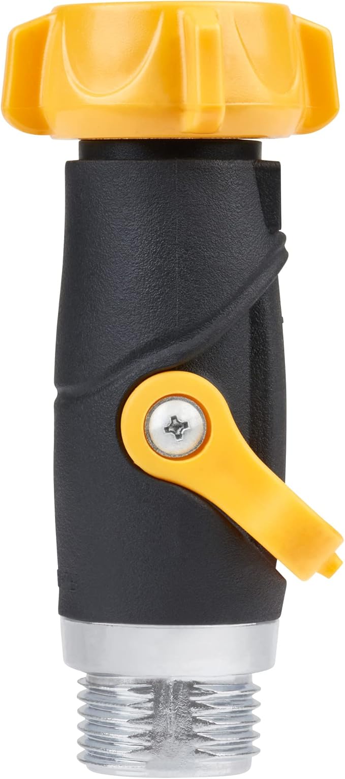 Melnor 65171AMZ Lever Flow Through Valve Connector Bundle, Yellow, Black, Grey, 1 Count (Pack of 2)
