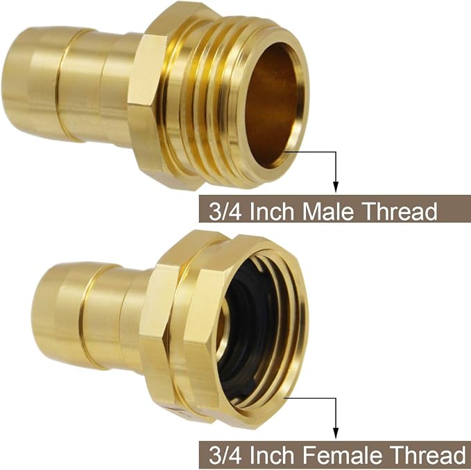 Lifynste Garden Hose Repair Connector with Clamps, Male and Female Garden Hose Fitting, 3 Set