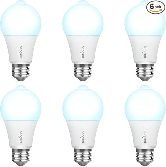 Sengled Motion Sensor Light Bulbs, A19 LED Dusk to Dawn Bulbs 5000K Daylight, Motion Activated Indoor Outdoor Light Bulbs 8.8W (60W Equivalent) 800 Lumens for Porch, Garage, Hallway, 6 Pack