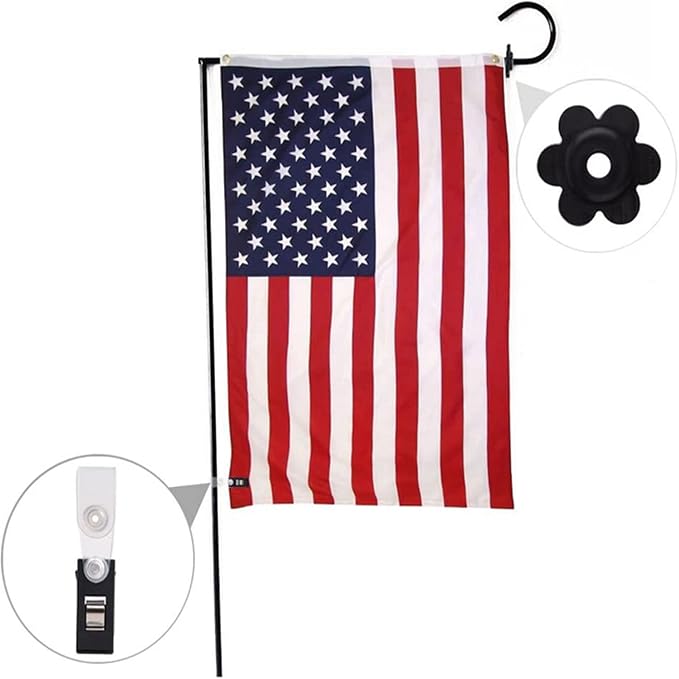 Garden Flag Rubber Stopper and Adjustable Windproof Garden Flag Clip. Advanced Lawn Flag Stopper and Yard Flag Clip, Pack of 10