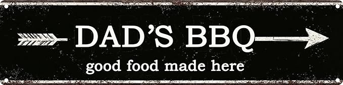 Vintage Tin Sign Retro Metal Dad's bbq Signs For Home Decor Stylish Wall Art Plaques Gift For barbecue stall Home Bathroom Kitchen And Gothic Wall Decor In Every Room 4x16 In