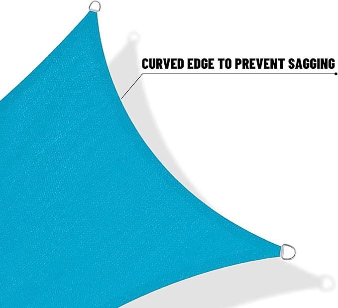 SUNNY GUARD Custom Size 6'x7' Turquoise Blue Sun Shade Sail Rectangle UV Block Shade for Backyard Yard Patio Deck Garden(Customized)