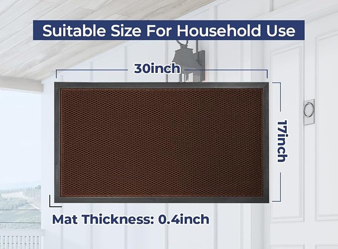 Muddy Mat® Meshy Mat™ Door Mat Heavy-Duty Quick-Dry Floor Mat, Sand & Dirt Trapper for Indoor & Outdoor, Ideal for Entrance, Mudrooms,Patios & Garages,Low-Profile,Non-Slip,Washable– Brown 17"x30"x0.4"