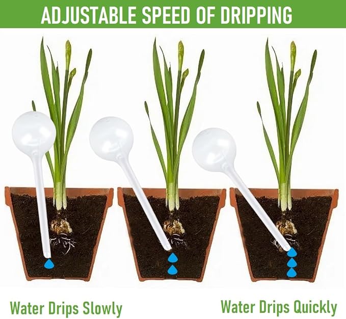 Plant Watering Globes Set of 10, Self Watering Bulbs for Indoor & Outdoor Plants, Plastic Automatic Water System Self-Watering Balls Irrigation Device (Clear, 10 Pack Small)