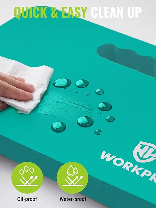 WORKPRO Extra Thick Kneeling Pad, 2-Pack, Soft Foam Cushioning for Knee, Large Foam Kneeler Mat for Gardening, Bathing Baby, Workout Supplies, 17.5 x 11 x 1.5 in, Robin's egg Blue