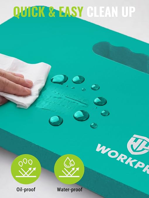 WORKPRO Extra Thick Kneeling Pad, Soft NBR Foam Cushioning for Knee, Large Foam Kneeler Mat for Gardening, Bathing Baby, Exercise, Workout Supplies, 17.5 x 11 x 1.5 in, Robin's egg Blue