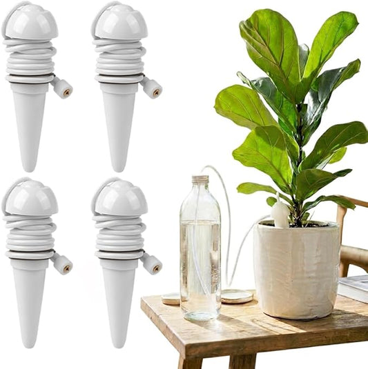 4PCS Terracotta Watering Spikes, Self Watering Spikes for Potted Plants, Terra Cotta Watering Spikes, Automatic Terracotta Spikes, Vacation Self Watering Planter Insert for Indoor Outdoor Houseplants