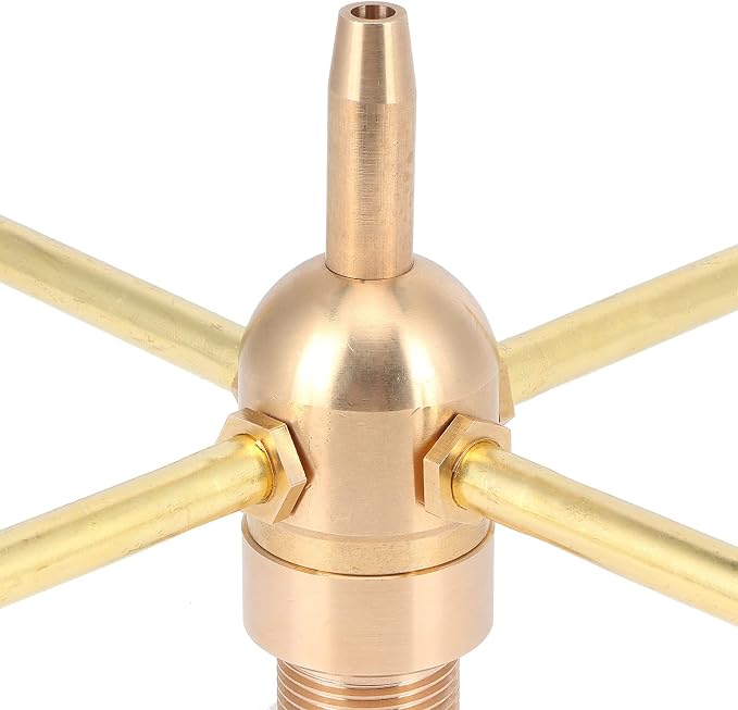 Water Fountain Nozzle,G1/2 Female Thread G3/4 Male Thread,4 Arm Rotate Water Fountain Nozzle Spray Head Sprinkler,Sprayer Fountain Nozzle for Garden, Ponds, Tabletop Fish Ponds