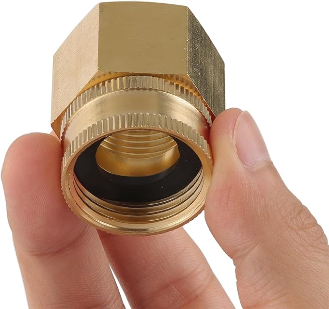 2 Pack Garden Hose Adapter,3/4" NPT X 3/4" GHT Connector with Dual Swivel, Brass Garden Hose Convert Adapter Fitting, Garden Hose Thread 3/4" Female to 3/4" Female Pipe Thread, with Extra 2 Washers
