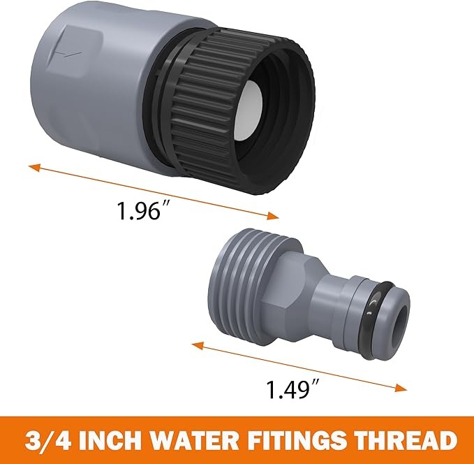 LIULO TOOL 8 Sets Garden Hose Quick Connector, 3/4 Inch Plastic Water Hose Fittings Male and Female Connectors Hose Adapters