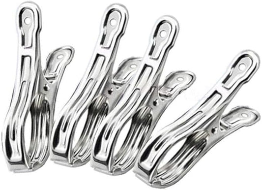 10 Pack 3.5 Inch Heavy Duty Stainless Steel Clips, Large Alligator Clips, Jumbo Binder Clips, Multipurpose Clothes Pins for Laundry, Beach Towel, Pool Cover, Curtains & Outdoor Use