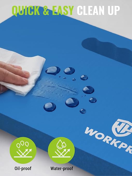 WORKPRO Extra Thick Kneeling Pad, 2-Pack, 17.5 x 11 x 1.5 in, Blue | Soft NBR Foam Cushioning, Large Foam Kneeler Mat, For Gardening, Bathing Baby, Exercise, Workout Supplies