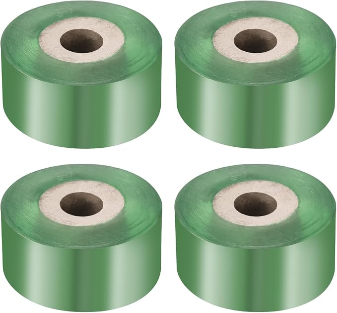 HARFINGTON 4 Rolls Fruit Tree Grafting Tape 3CM x 100M PVC Stretchable Garden Grafting Tool Plants Self Adhesive Floristry Film for Floral Tree and Poly Budding, Green