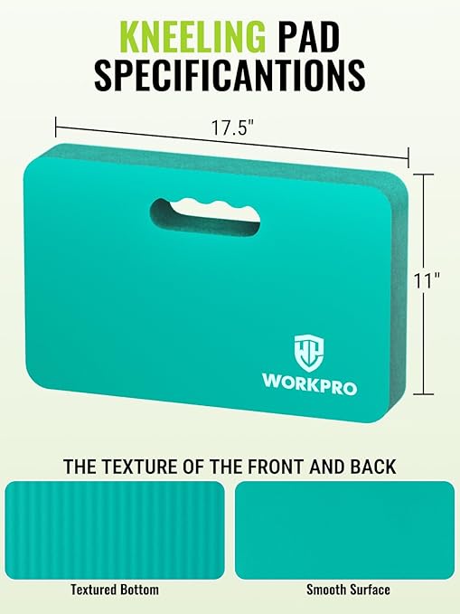 WORKPRO Extra Thick Kneeling Pad, Soft NBR Foam Cushioning for Knee, Large Foam Kneeler Mat for Gardening, Bathing Baby, Exercise, Workout Supplies, 17.5 x 11 x 1.5 in, Robin's egg Blue