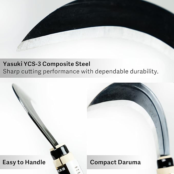 Japanese Garden Sickle, Hand Tool for Grass Cutting, Surface Weeding and Everyday Garden Work, Made in Japan by HOUNEN